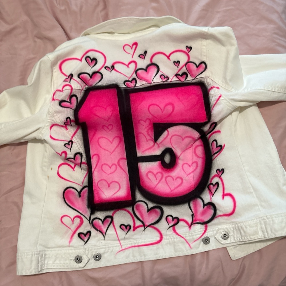 White and Pink Heart Jacket